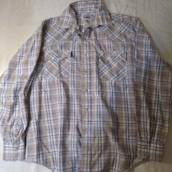 VTG Levi Strauss Pearl Snap Plaid Western Shirt - Picture 2 of 8